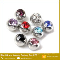 Stainless steel Covering Gem Balls, Body Piercing Screw Threaded Balls Replacements 3mm 4mm 5mm